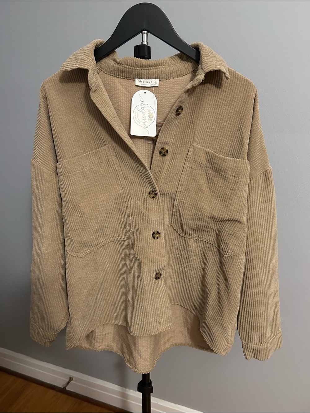 Rosie Daze by Casey Holmes Corduroy Button-Down Shacket